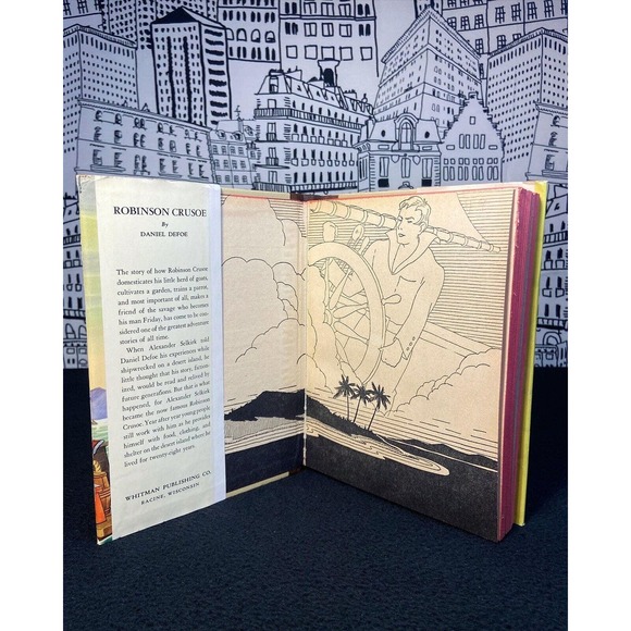 Robinson Crusoe by Daniel Defoe - Vintage Undated, Whitman Publishing Co. W/ DJ - Picture 6 of 16